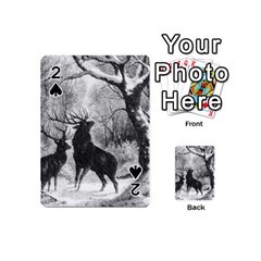 Stag Deer Forest Winter Christmas Playing Cards 54 (mini)  by Amaryn4rt