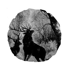 Stag Deer Forest Winter Christmas Standard 15  Premium Round Cushions by Amaryn4rt