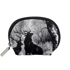 Stag Deer Forest Winter Christmas Accessory Pouches (small)  by Amaryn4rt