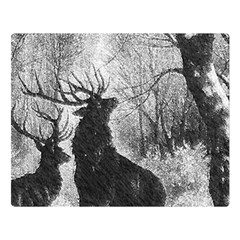 Stag Deer Forest Winter Christmas Double Sided Flano Blanket (large) 