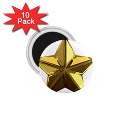 Stars Gold Color Transparency 1 75  Magnets (10 Pack)  by Amaryn4rt