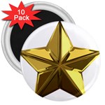 Stars Gold Color Transparency 3  Magnets (10 pack)  Front