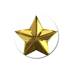 Stars Gold Color Transparency Magnet 3  (round) by Amaryn4rt