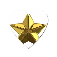 Stars Gold Color Transparency Heart Magnet by Amaryn4rt