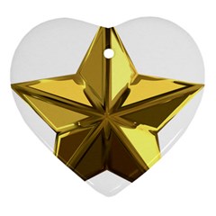 Stars Gold Color Transparency Heart Ornament (two Sides) by Amaryn4rt