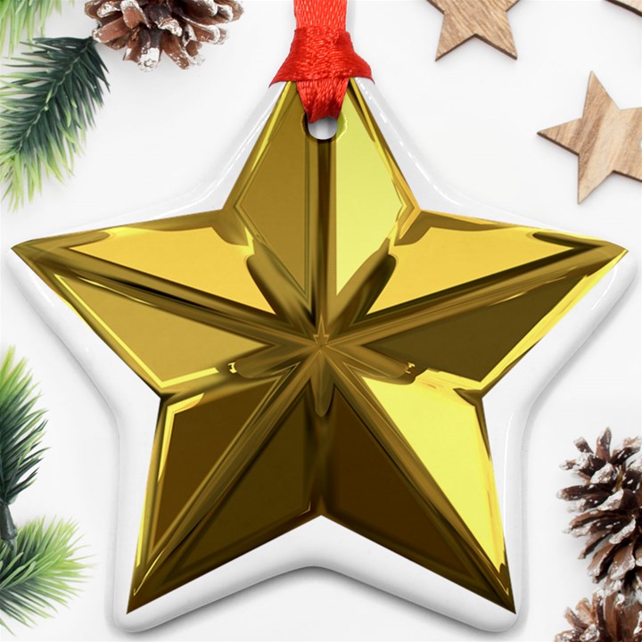 Stars Gold Color Transparency Star Ornament (Two Sides)