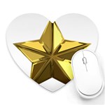 Stars Gold Color Transparency Heart Mousepads Front