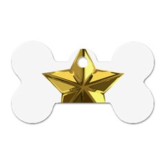 Stars Gold Color Transparency Dog Tag Bone (two Sides)