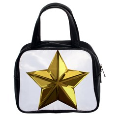 Stars Gold Color Transparency Classic Handbags (2 Sides) by Amaryn4rt