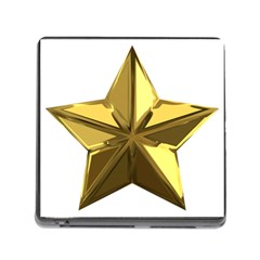 Stars Gold Color Transparency Memory Card Reader (square) by Amaryn4rt