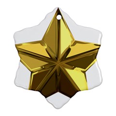 Stars Gold Color Transparency Snowflake Ornament (two Sides) by Amaryn4rt