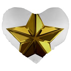 Stars Gold Color Transparency Large 19  Premium Heart Shape Cushions by Amaryn4rt