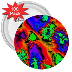 Hot Fractal Statement 3  Buttons (100 pack) 