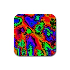 Hot Fractal Statement Rubber Coaster (Square) 