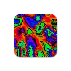 Hot Fractal Statement Rubber Square Coaster (4 pack) 