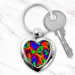 Hot Fractal Statement Key Chains (Heart) 