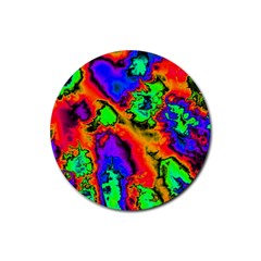 Hot Fractal Statement Rubber Round Coaster (4 pack) 