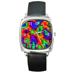 Hot Fractal Statement Square Metal Watch