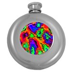 Hot Fractal Statement Round Hip Flask (5 oz) Front