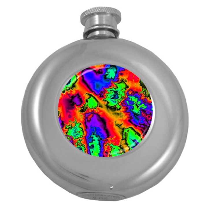 Hot Fractal Statement Round Hip Flask (5 oz)