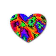 Hot Fractal Statement Rubber Coaster (Heart) 