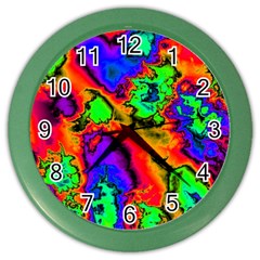 Hot Fractal Statement Color Wall Clocks