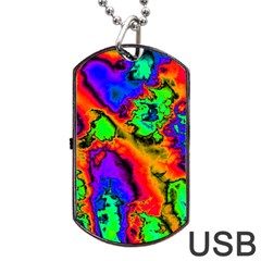 Hot Fractal Statement Dog Tag USB Flash (Two Sides)