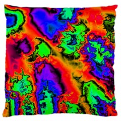 Hot Fractal Statement Large Cushion Case (One Side)