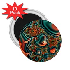 Painted Fractal 2 25  Magnets (10 Pack)  by Fractalworld