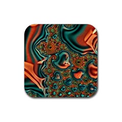 Painted Fractal Rubber Coaster (square)  by Fractalworld