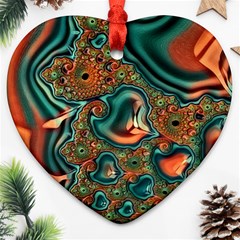 Painted Fractal Heart Ornament (two Sides) by Fractalworld