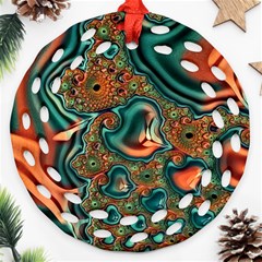 Painted Fractal Round Filigree Ornament (two Sides) by Fractalworld