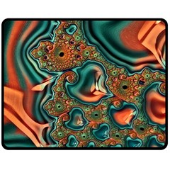 Painted Fractal Double Sided Fleece Blanket (medium)  by Fractalworld