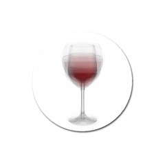 Wine Glass Steve Socha Magnet 3  (round)