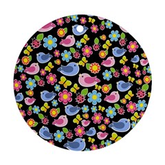 Spring pattern - black Ornament (Round)