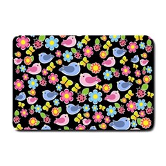 Spring pattern - black Small Doormat 