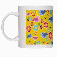 Spring Pattern - Yellow White Mugs by Valentinaart