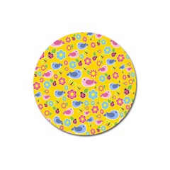 Spring Pattern - Yellow Magnet 3  (round) by Valentinaart