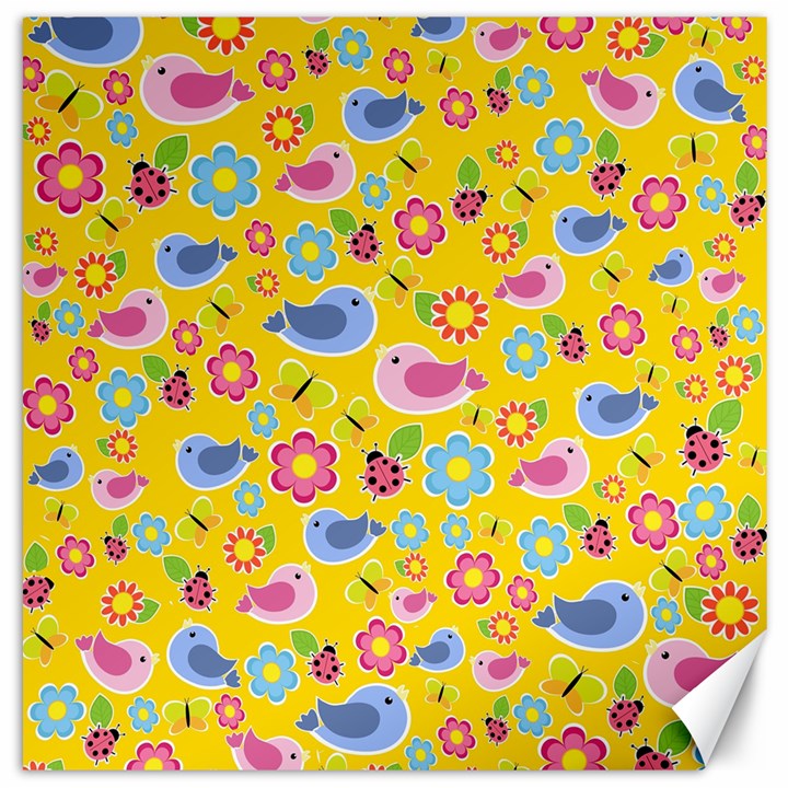 Spring pattern - yellow Canvas 20  x 20  