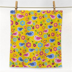 Spring Pattern - Yellow Face Towel by Valentinaart