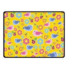 Spring Pattern - Yellow Fleece Blanket (small) by Valentinaart