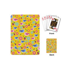 Spring Pattern - Yellow Playing Cards (mini)  by Valentinaart