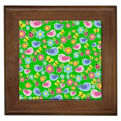 Spring Pattern - Green Framed Tiles by Valentinaart