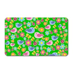 Spring Pattern - Green Magnet (rectangular) by Valentinaart