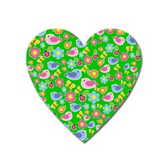 Spring Pattern - Green Heart Magnet by Valentinaart