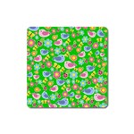 Spring pattern - green Square Magnet Front