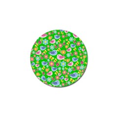 Spring Pattern - Green Golf Ball Marker (4 Pack) by Valentinaart