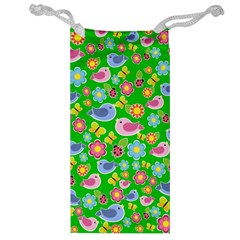 Spring Pattern - Green Jewelry Bag by Valentinaart