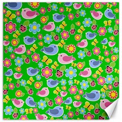 Spring Pattern - Green Canvas 16  X 16   by Valentinaart