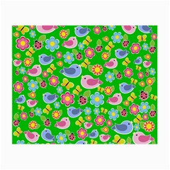 Spring Pattern - Green Small Glasses Cloth (2-side) by Valentinaart